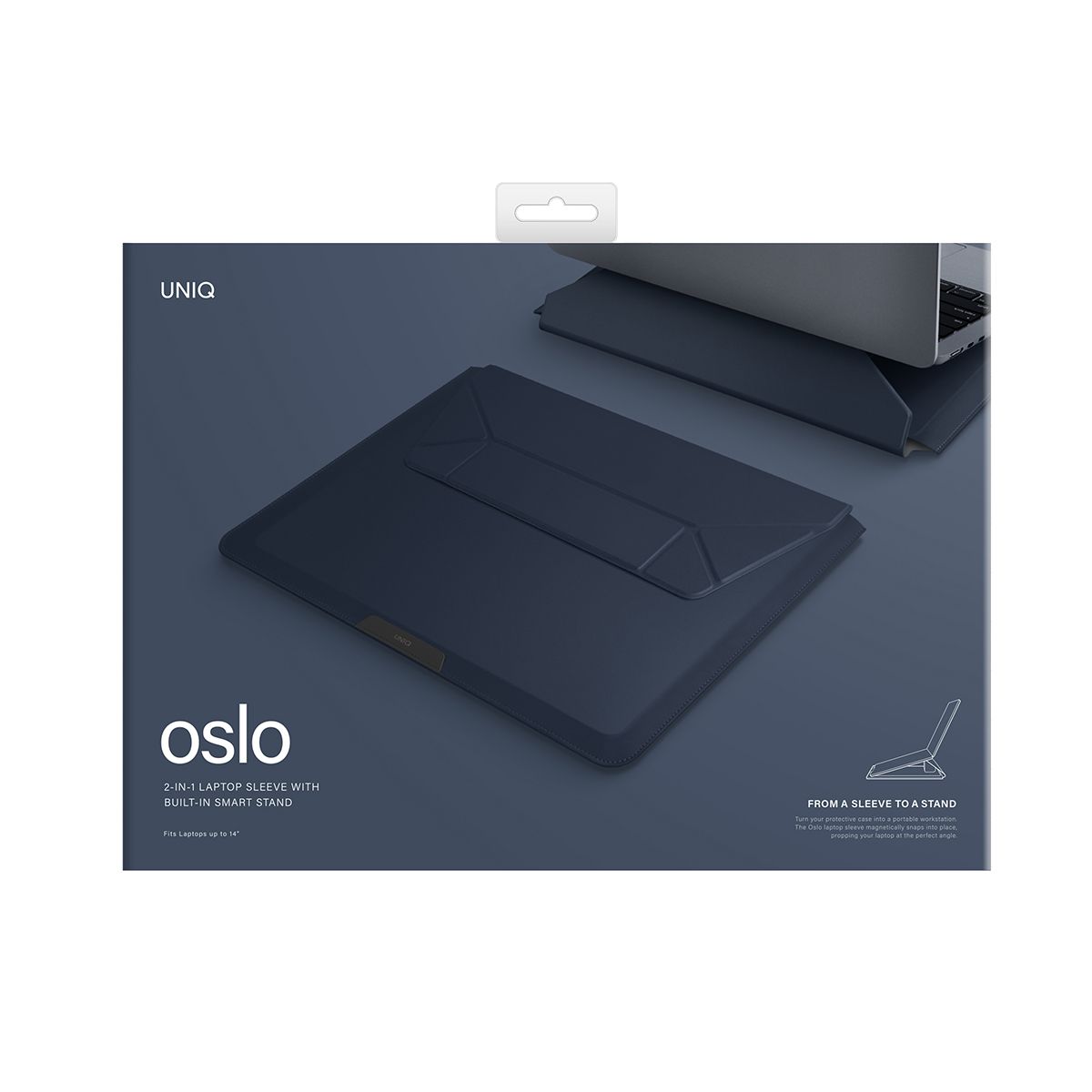 Uniq Oslo 2in1 Sleeve & Stand Fits for 14 Laptops Brown