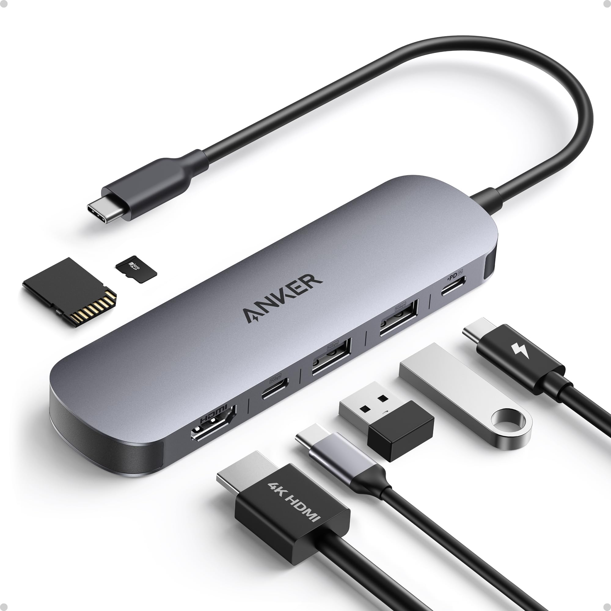 Ugreen Port Hub 7-in-1 USB-C to 2xUSB-A USB-C HDMI TF/SD 15214