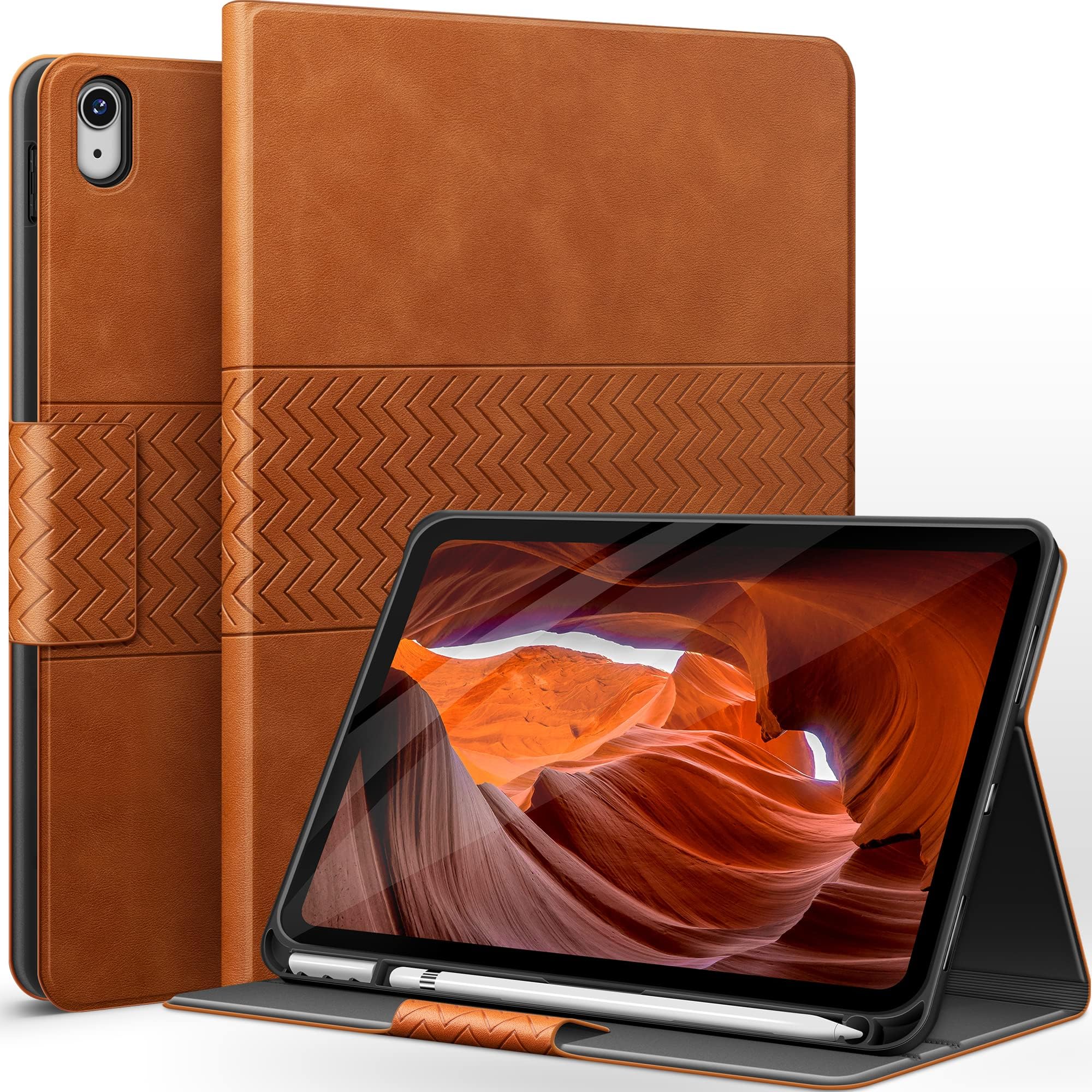 Hi-Shield iPad Case ສຳລັບ iPad Air 4/5 10.9 inch or iPad Pro 11 inch Ultimate 9 Brown