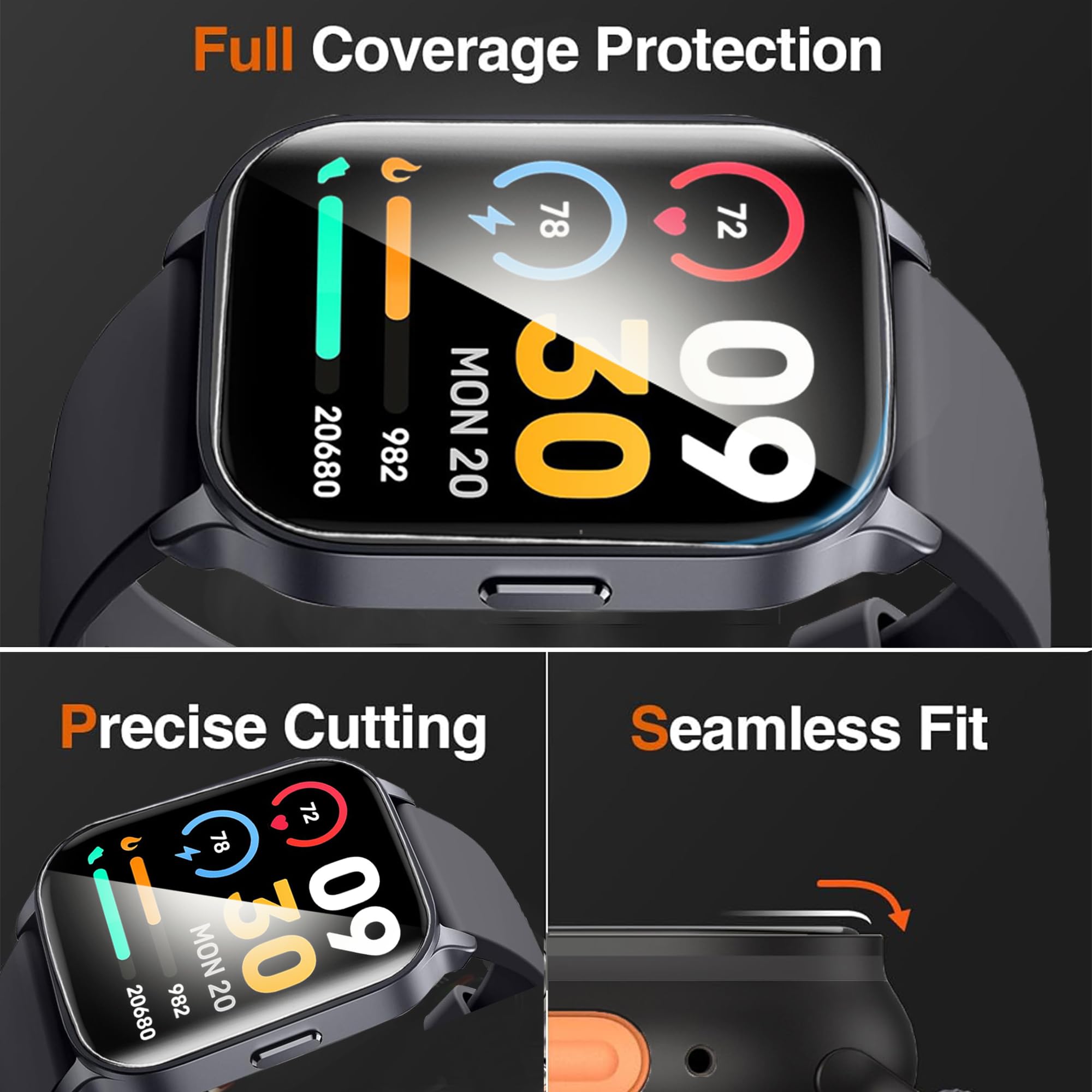 Hi-Shield Auto repair full coverage TPU Film ຟີມກັນຮອຍ ໂຄງເຕັມຈໍ ສຳລັບ Apple Watch 10 46mm