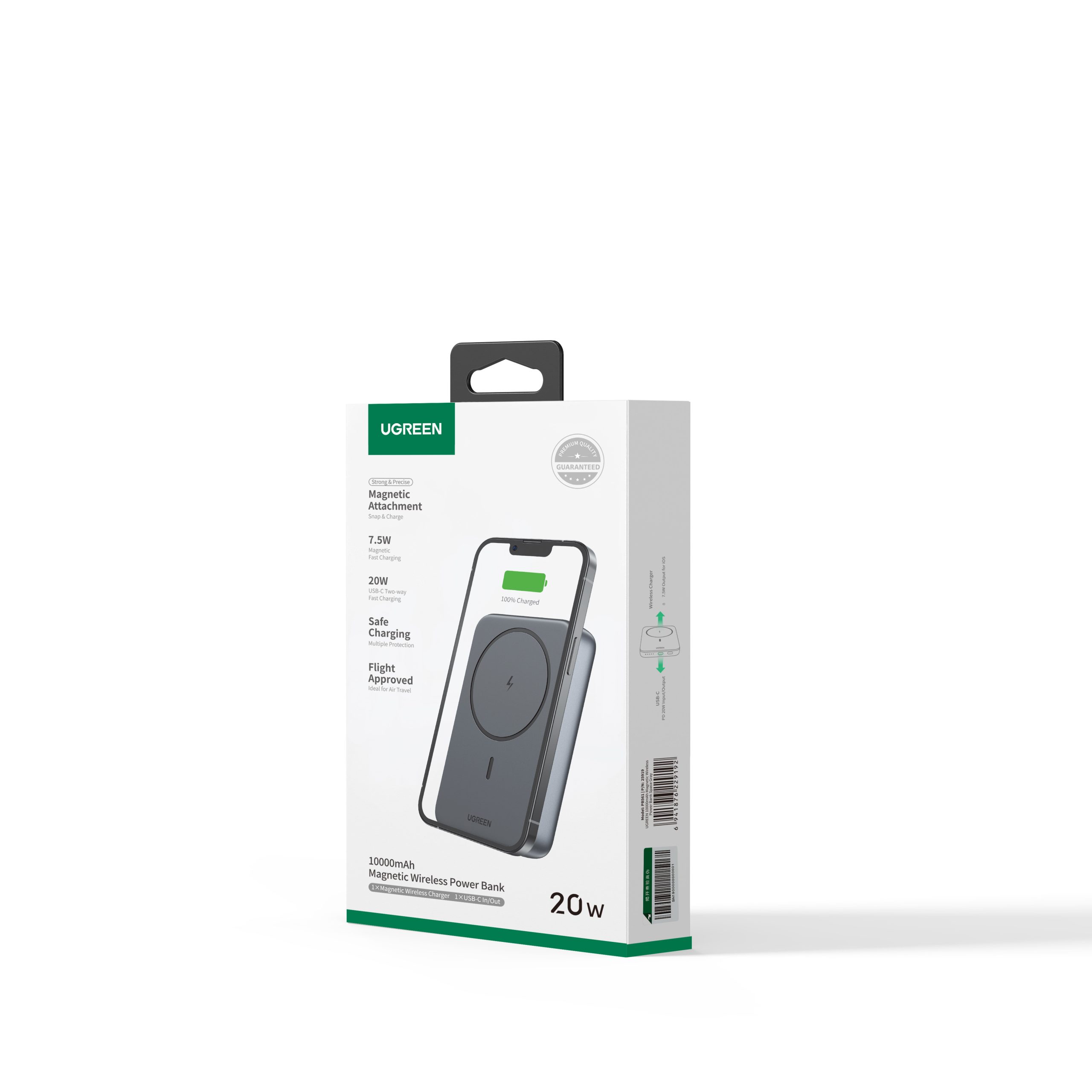 UGREEN 10000mAh Magnetic Wireless Power Bank 20W PB561-MN-10K