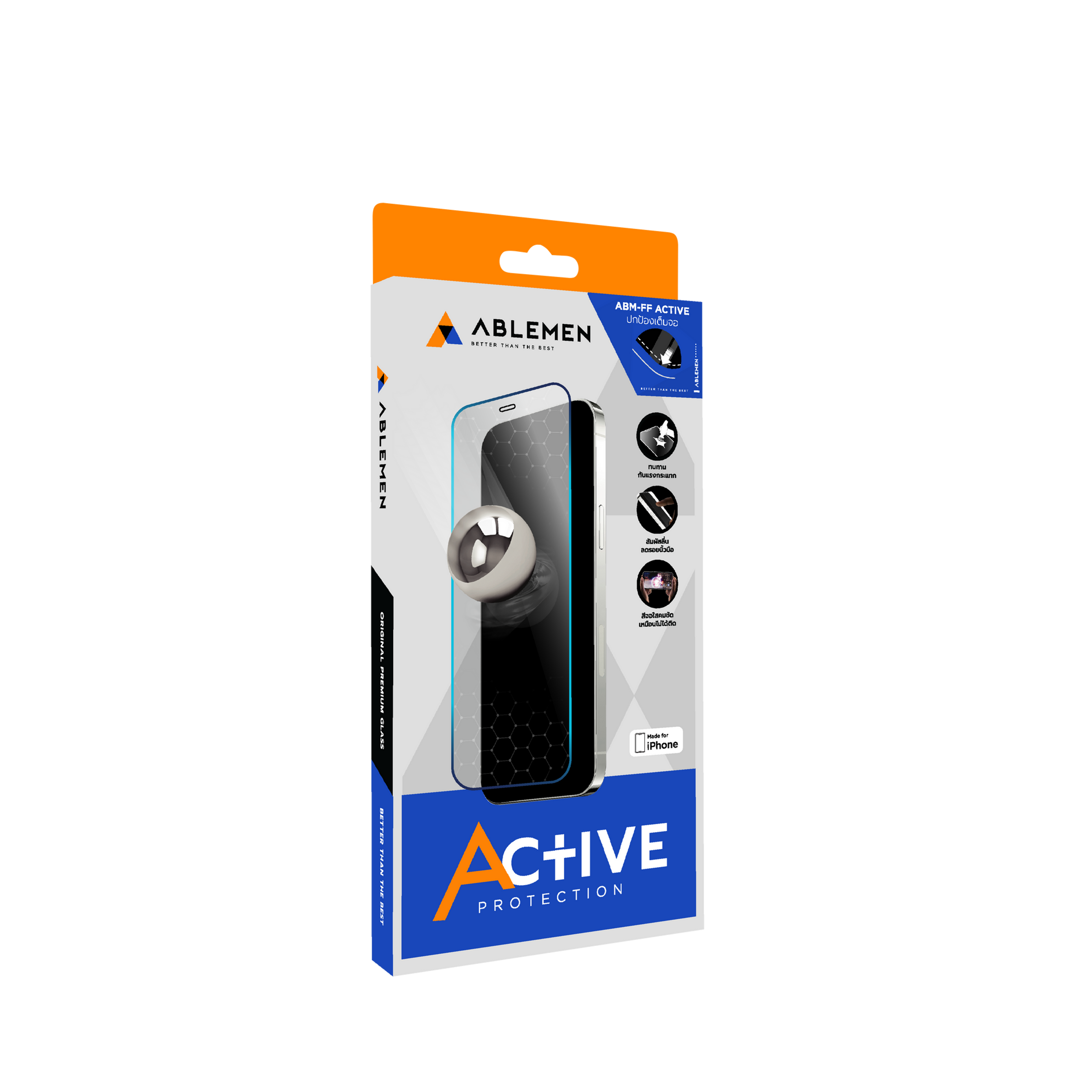 Ablemen FF Active ປົກປ້ອງເຕັມຈໍ ສຳລັບ iPhone 14 / 13 / 13 Pro