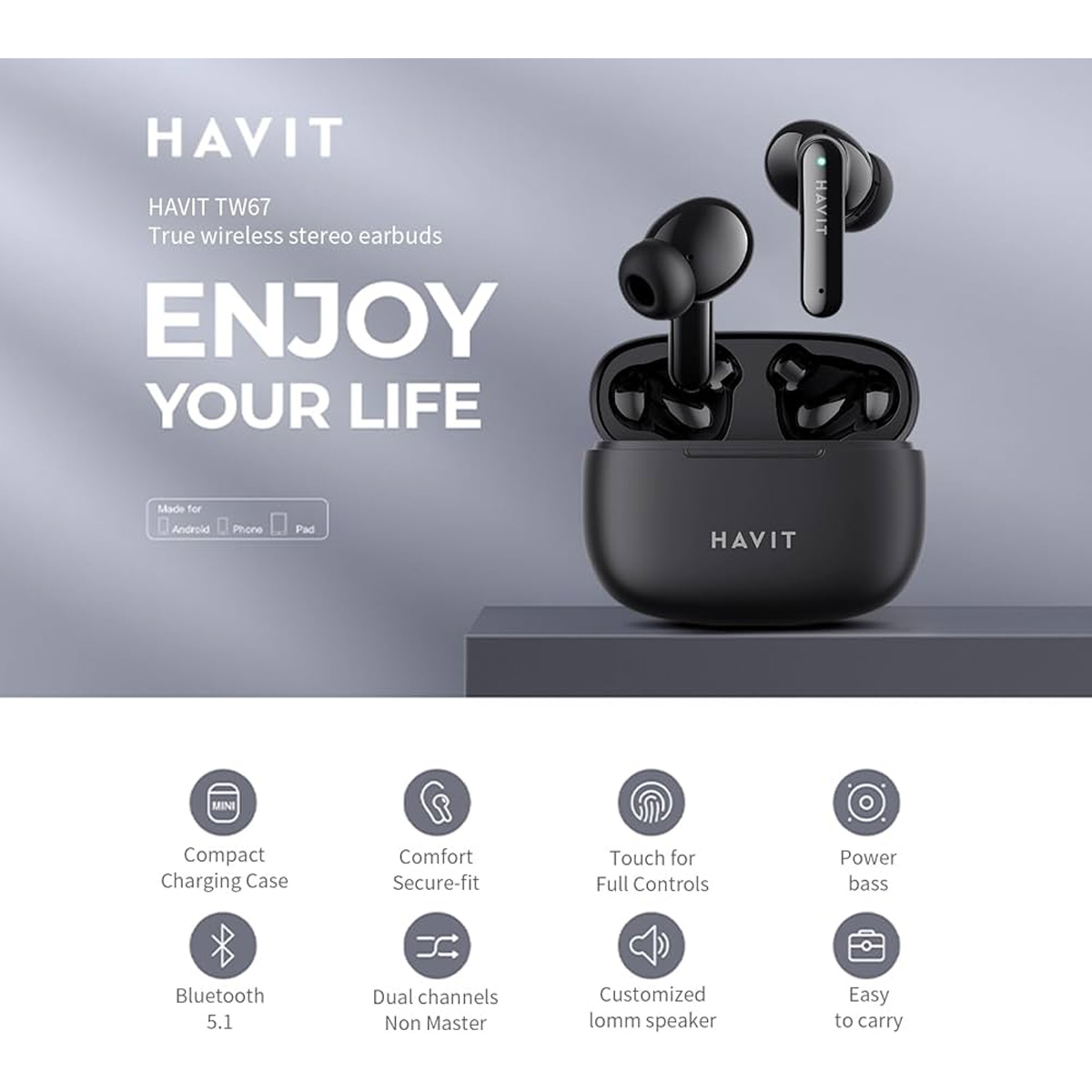 HAVIT True Wireless Model TW967 Pro